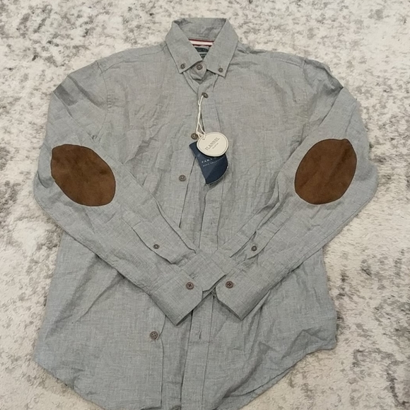 NWT Zara grey button up flannel collection - Picture 2 of 7